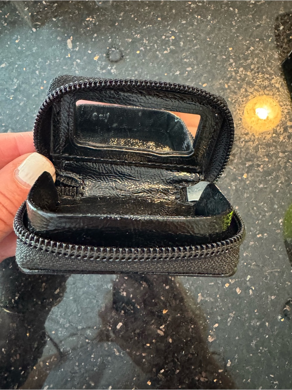 Vintage Coach Mini Logo Jacquard Zip Around with Mirror case - Picture 7 of 8